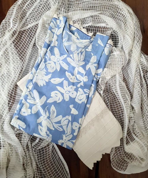 Sky Blue Mul Cotton Suit